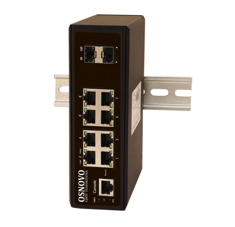 Коммутатор промышленный управляемый (L2+) SW-70802/IL Gigabit Ethernet на 8 GE Rj45 + 2 GE SFP порта OSNOVO 13348