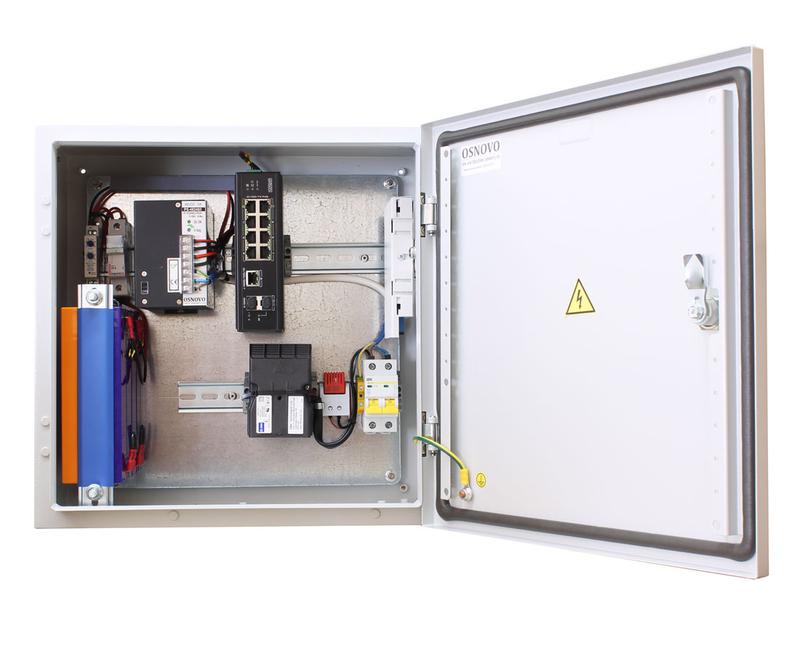 Коммутатор уличный OS-44TB1(SW-60812/I) с термостабил. и резерв. питанием на базе уличн. станции OSNOVO OS-44TB1 OSNOVO 13590