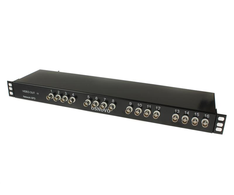 Устройство грозозащиты цепей видео HDCVI/HDTVI/AHD SP-H16C на 16 каналов для коаксиального кабеля OSNOVO 14325