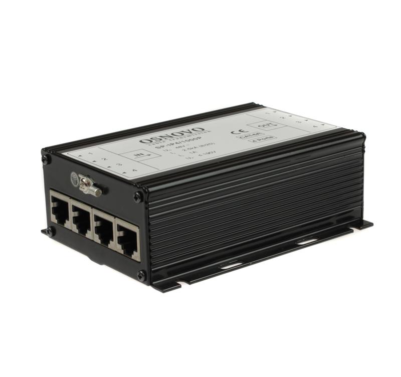 Устройство грозозащиты SP-IP4/1000P для локал. вычислит. сети на 4 порта (скорость до 1000Мб/с) с защит. линий PoE OSNOVO 14281