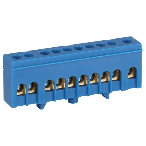 Шина N ноль в изолированном корпусе на DIN-рейку ШНИ-6х9-10-Д син. NO-224-99 Эра Б0062848