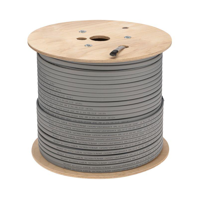 Кабель греющий (нагрев.) саморег. SRL16-2 неэкранированный 16Вт/м 0.88кв.мм/105м 300м Rexant 51-0274