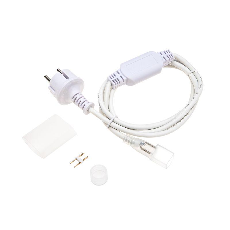 Набор установочный для Гибкого неона 16х16мм формы D (шнур питания каучук с диодным мостом и вилкой заглушка переходная муфта игла) 1.5м Neon-Night 134-501