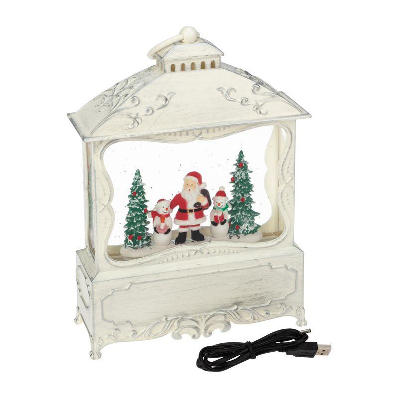 Фонарь декоративный с эффектом снегопада и подсветкой Рождественский лес бел. Neon-Night 501-165