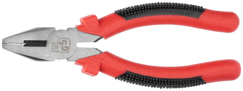 Плоскогубцы комбинированные "Стандарт" красн.-черн. Пластик. ручки полированная сталь 165мм FIT 48165