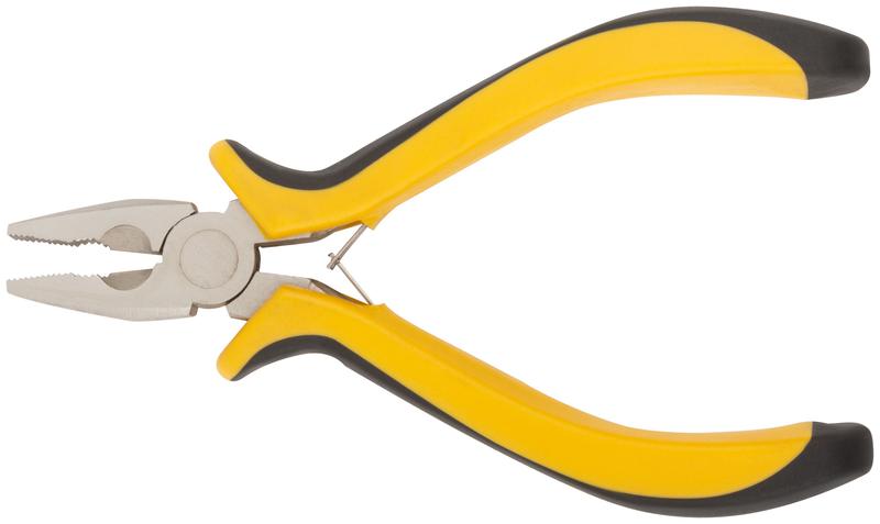 Плоскогубцы комбинированные "мини" Профи никелированное покрытие черн.-желт.мягк. ручки 125мм FIT 51632