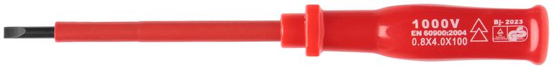 Отвертка изолированная 1000В CrV сталь пластик. ручка 4х100мм SL FIT 55802