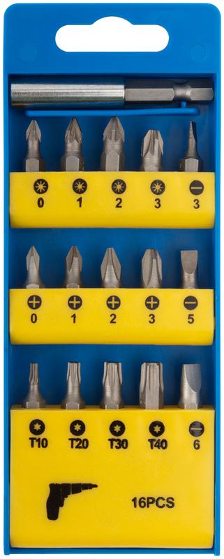 Набор бит 15шт CrV 25мм+ адаптор FIT 57632