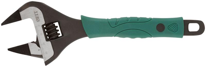 Ключ разводной "Карат" CrV обточенные узкие губки шкала увелич.захват прорезин.ручка 200мм (39мм) FIT 70202