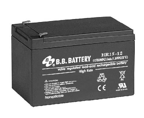 Аккумулятор 12В 15А.ч HR 15-12 B.B. Battery