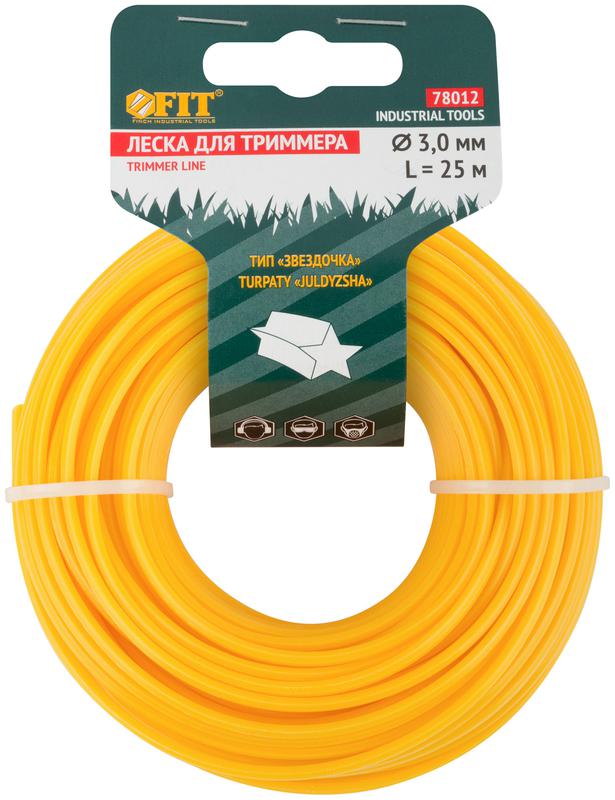 Леска для садовых триммеров "Звездочка" 3.0ммх25м FIT 78012
