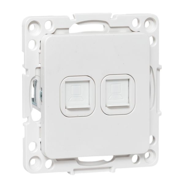 Розетка компьютерная 2-м Стокгольм RJ-45 механизм бел. EKF EYK02-035-10