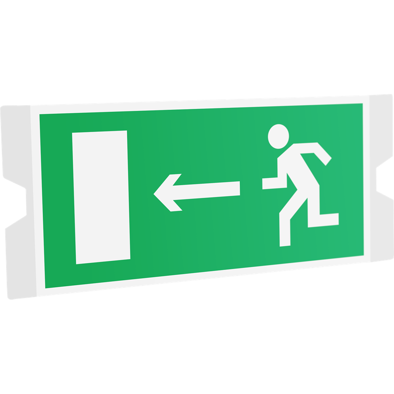 Рассеиватель односторонний ST-46 URAN STANDARD с пиктограммой ПЭУ 001 выход налево (202х96) СТ 4502004400