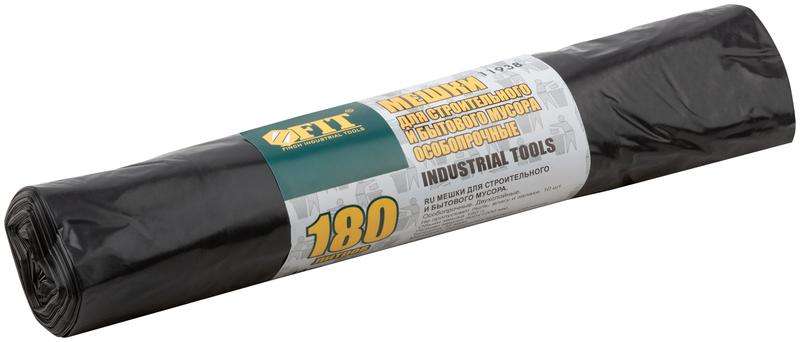 Мешок для строительного мусора ПВД особопрочные 180л 900х1200мм толщина 35мкм (уп.10шт) FIT 11938