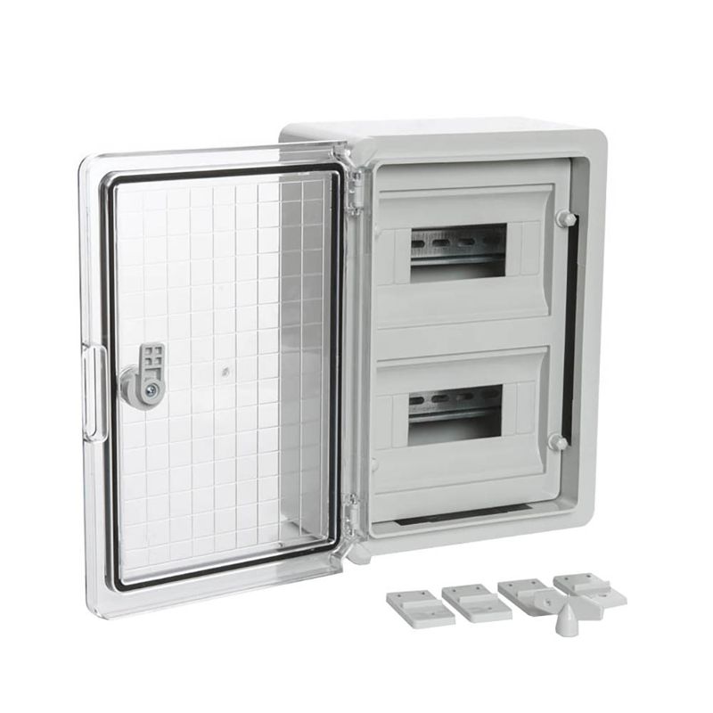 Корпус пластиковый распределительный ЩРН-18 IP65 прозр. дверь 350х250х150 Промрукав PR08.26502