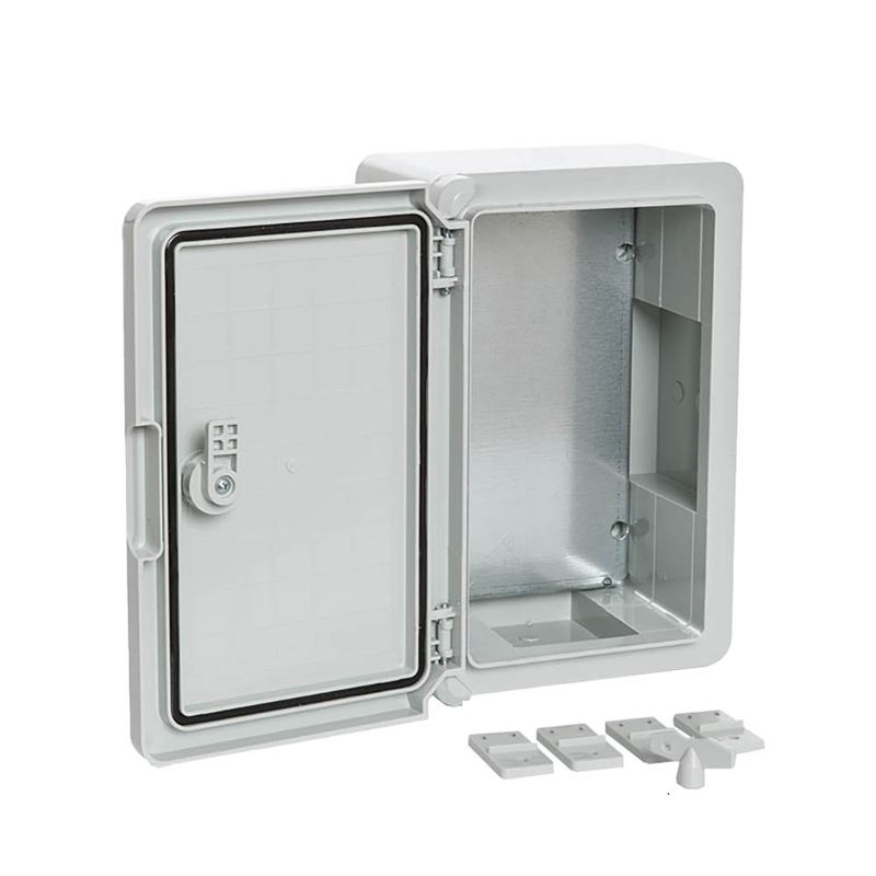 Корпус пластиковый с монтажной панелью ЩМП IP65 сер. дверь 300х200х130 Промрукав PR08.26480