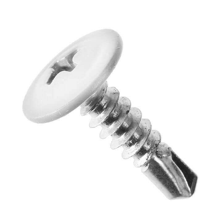 Саморез 4.2х16 с прессшайбой сверло цинк RAL 9003 бел. (уп.1000шт) Промрукав PR08.9216