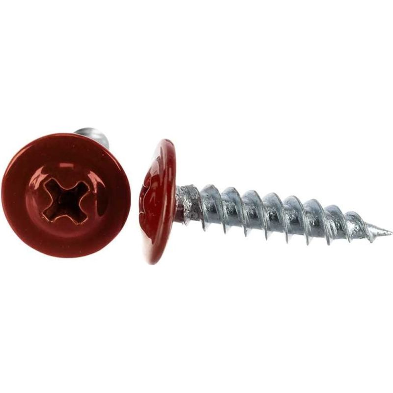 Саморез 4.2х32 с прессшайбой острый цинк RAL 3005 красн. (уп.1000шт) Промрукав PR08.9252