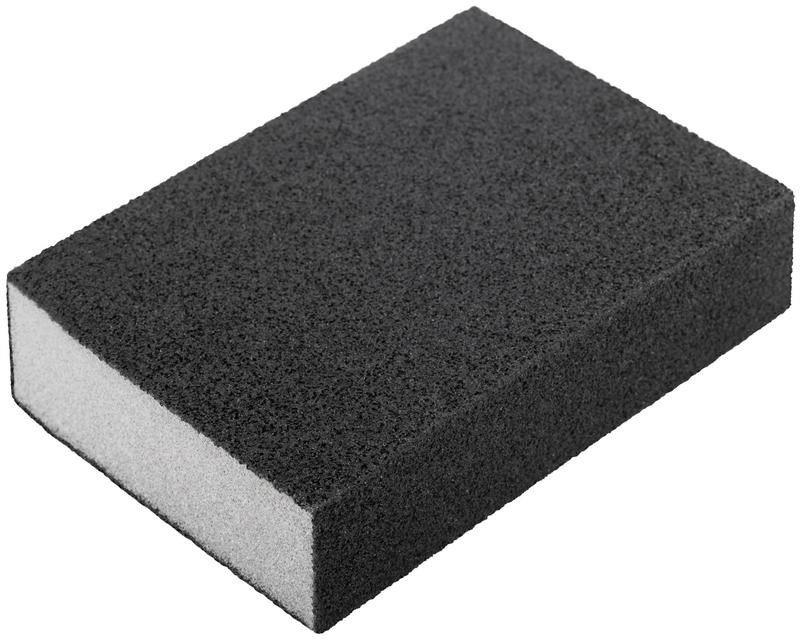 Губка шлифовальная 100х70х25мм Р 80/Р 120 средняя жесткость алюм./оксидная FIT 38368