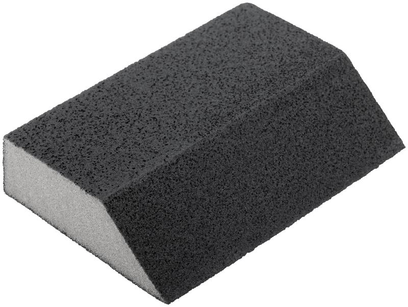 Губка шлифовальная угловая 100х70х25мм Р 120 средняя жесткость алюм./оксидная FIT 38374