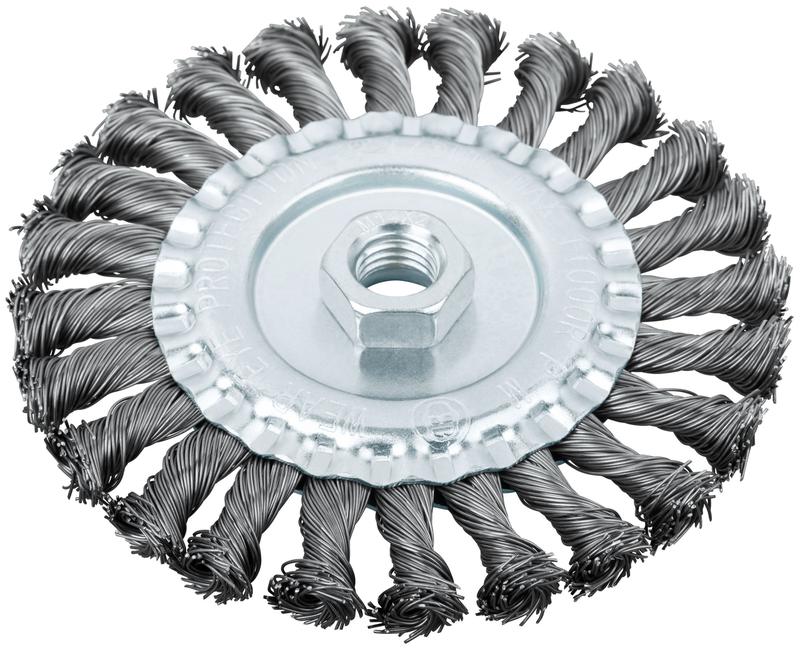 Корщетка-колесо гайка М14 стальная витая проволока 125мм FIT 39123