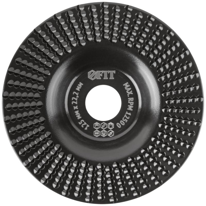 Диск обдирочный по дереву плоский посадочный диаметр 22.2мм 125мм средняя насечка FIT 39528