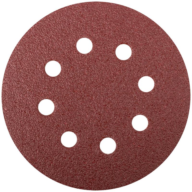 Круг шлифовальный с отверстиями (липучка) алюм./оксид 125мм (уп.5шт) Р 60 FIT 39663