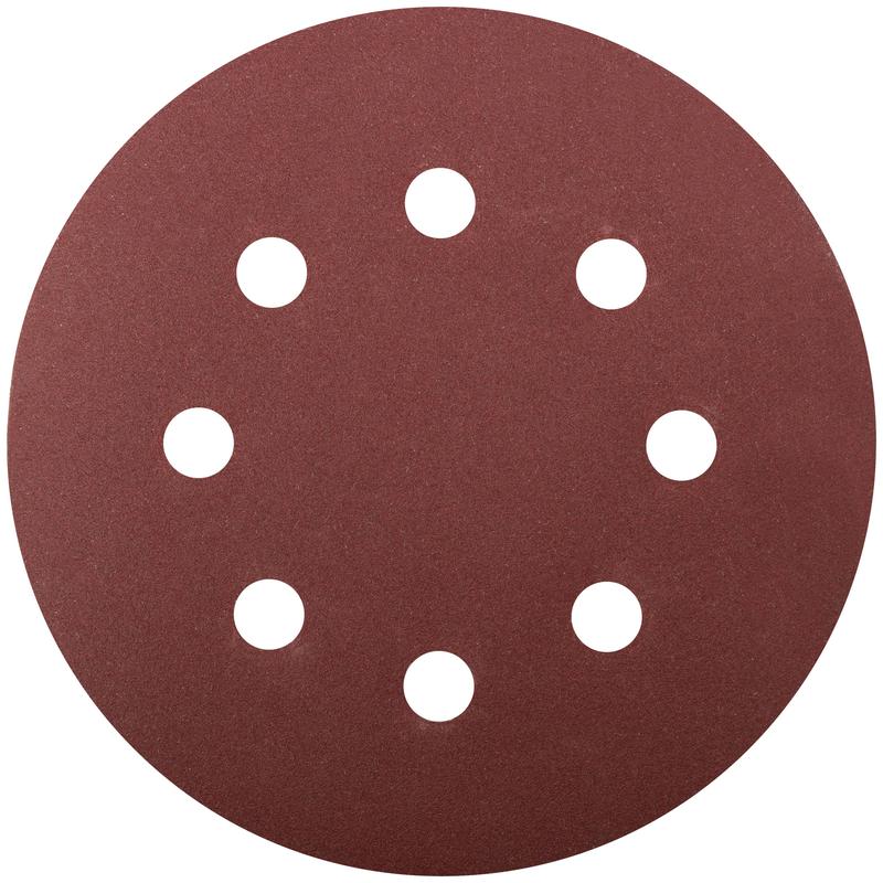 Круг шлифовальный с отверстиями (липучка) алюм./оксид 125мм (уп.5шт) Р 180 FIT 39668