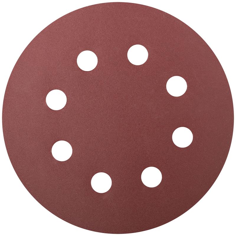 Круг шлифовальный с отверстиями (липучка) алюм./оксид 125мм (уп.5шт) Р 240 FIT 39669