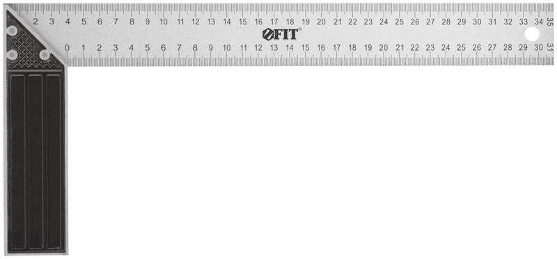 Угольник столярный рифленая шкала алюм. основание 350мм FIT 19463