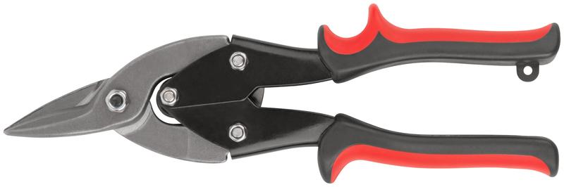 Ножницы по металлу усиленные CrV профи прорезиненные ручки левые 250мм FIT 41571