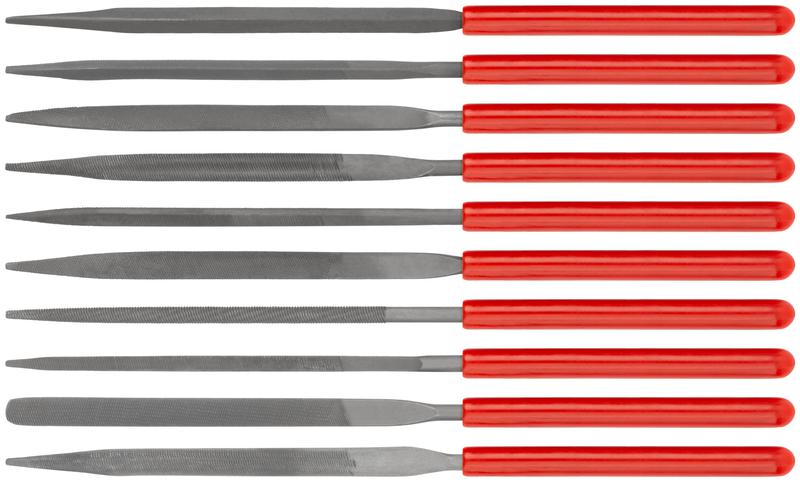 Надфиль узкий ПВХ ручка 3х140/60мм 10шт FIT 42170