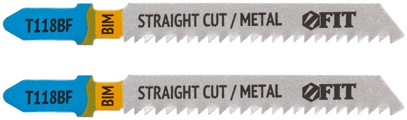 Полотно по металлу Bimetal 76/51/2мм (T118BF) фрезерованные волнистые зубья (уп.2шт) FIT 40919