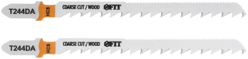 Полотно по дереву двусторонние HCS шлифованные под свободным углом зубья 100/75мм (T244DA) (уп.2шт) FIT 40961