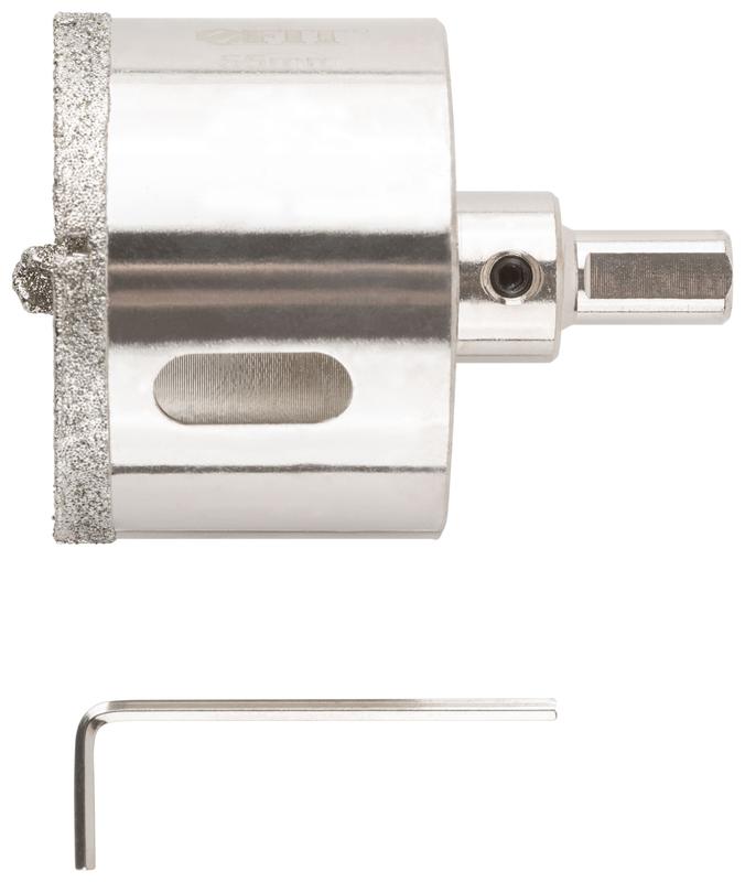 Коронка кольцевая алмазная по керамограниту камню и кафелю 55х70мм с центровочным сверлом FIT 16222