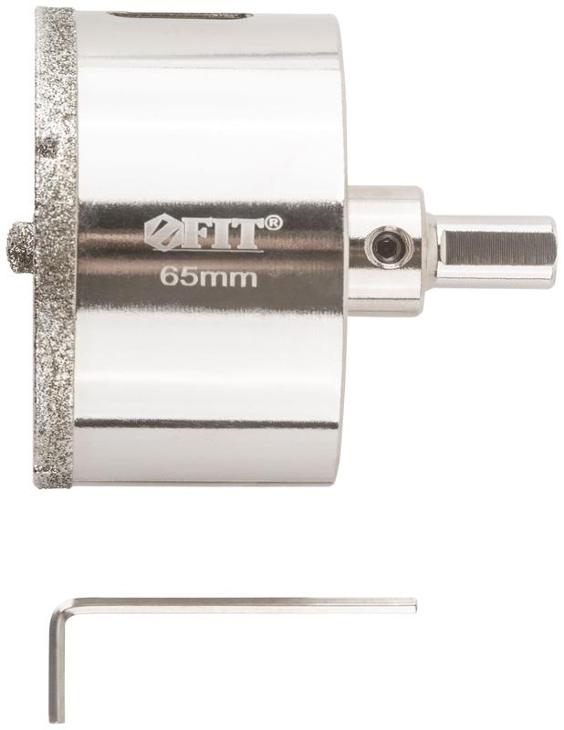 Коронка кольцевая алмазная по керамограниту камню и кафелю 65х70мм с центровочным сверлом FIT 16224