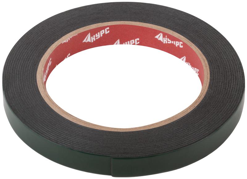 Лента монтажная клейкая на вспененной основе 12ммх5м черн. КУРС 11781