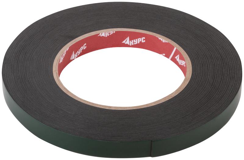 Лента монтажная клейкая на вспененной основе 12ммх10м черн. КУРС 11782