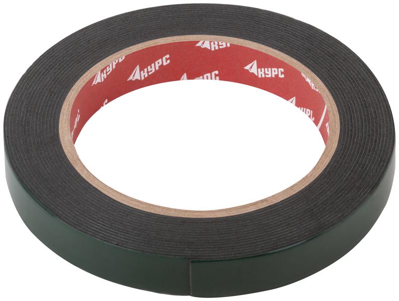 Лента монтажная клейкая на вспененной основе 15ммх5м черн. КУРС 11783