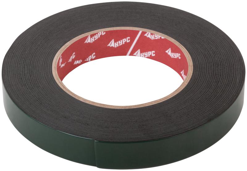 Лента монтажная клейкая на вспененной основе 19ммх10м черн. КУРС 11788