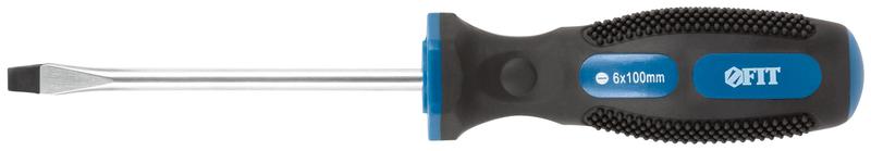 Отвертка "Универсал" CrV сталь прорезиненная ручка профи 6х100мм SL FIT 55144