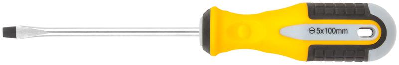 Отвертка "Старт" CrV сталь прорезиненная ручка 5х100мм SL FIT 55184