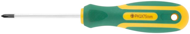 Отвертка "Контур" CrV сталь прорезиненная ручка 4х75мм РН1 FIT 55191