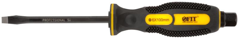 Отверткa ударная сталь S2 шестигран. жало боек под ключ прорезиненная ручка профи 6х100мм SL FIT 55636