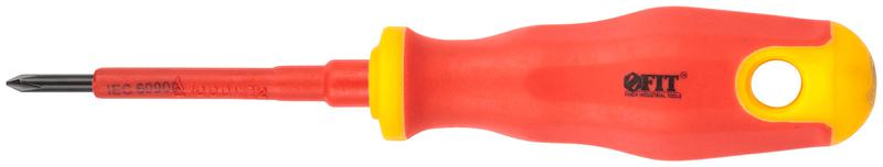 Отвертка изолированная 1000 В CrV сталь прорезиненная ручка 3х60мм РН0 FIT 55891