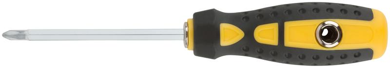 Отвертка с переставным жалом профи прямая и Т-обр. CrV сталь прорезин. ручка 6х130мм РН2/SL6 FIT 56230