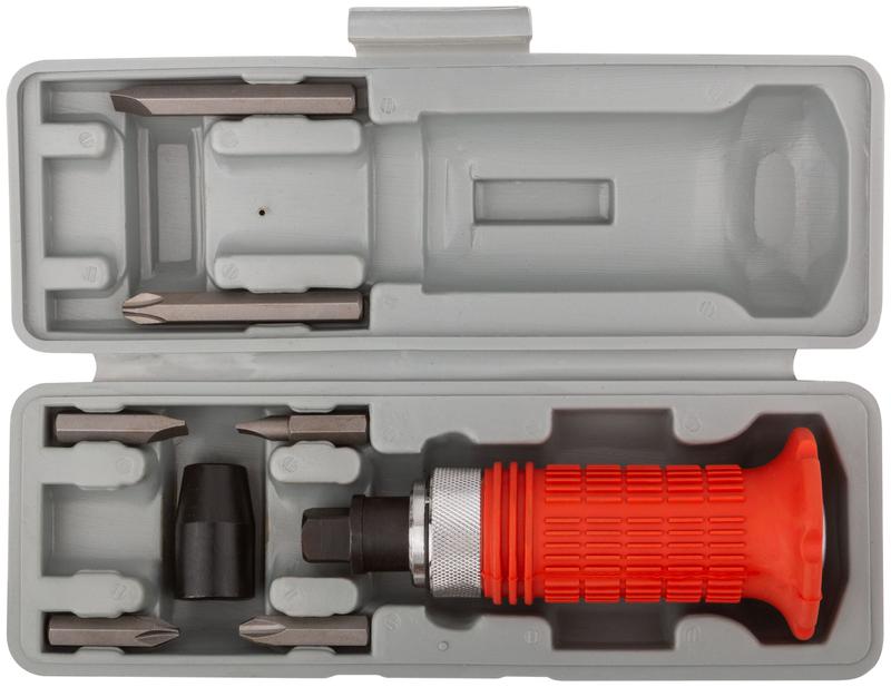 Отвертка ударная 6 CrV специальных бит резиновая ручка пластиковый кейс FIT 56266