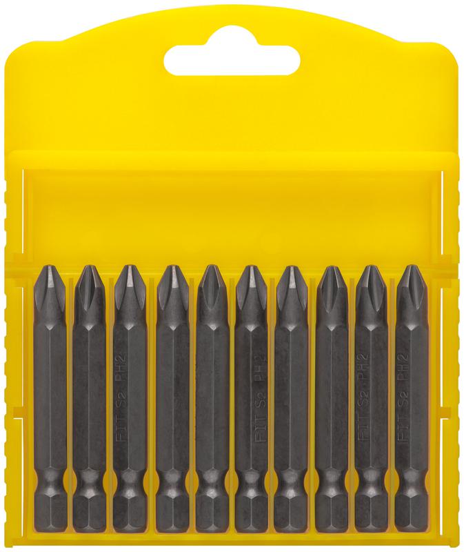 Набор бит сталь S2 профи односторонние 50мм PH2 блистер (уп.10шт) FIT 56707
