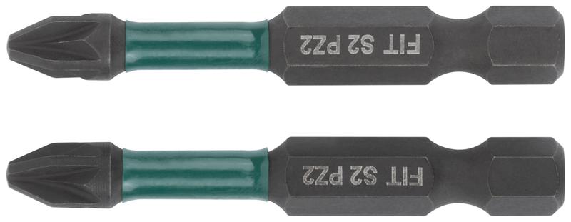 Набор бит кованые ударные сталь S2 односторонние 50мм PZ2 профи блистер (уп.2шт) FIT 57482