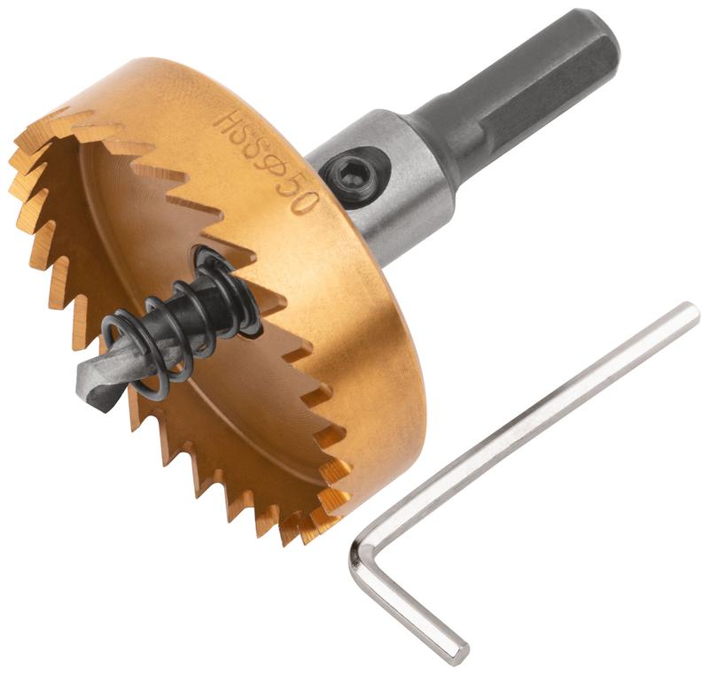 Коронка кольцевая по металлу 50мм титан. покрытие; HSS сталь FIT 36878